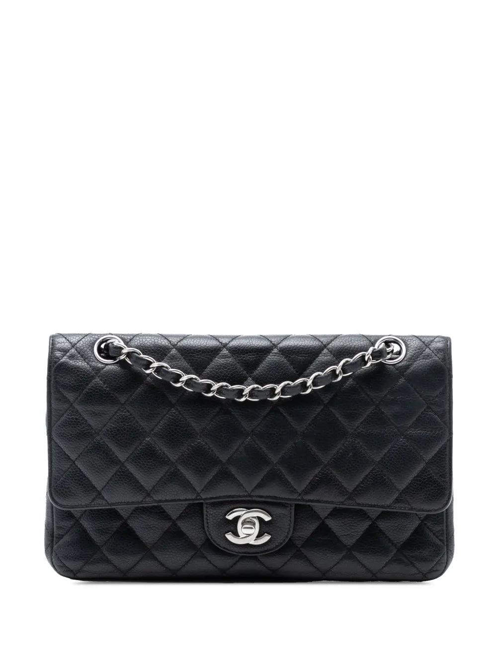Chanel Pre Owned 2009 2010 Medium Classic Caviar Double Flap Shoulder Bag — Same as shown — Size One Size — Front View