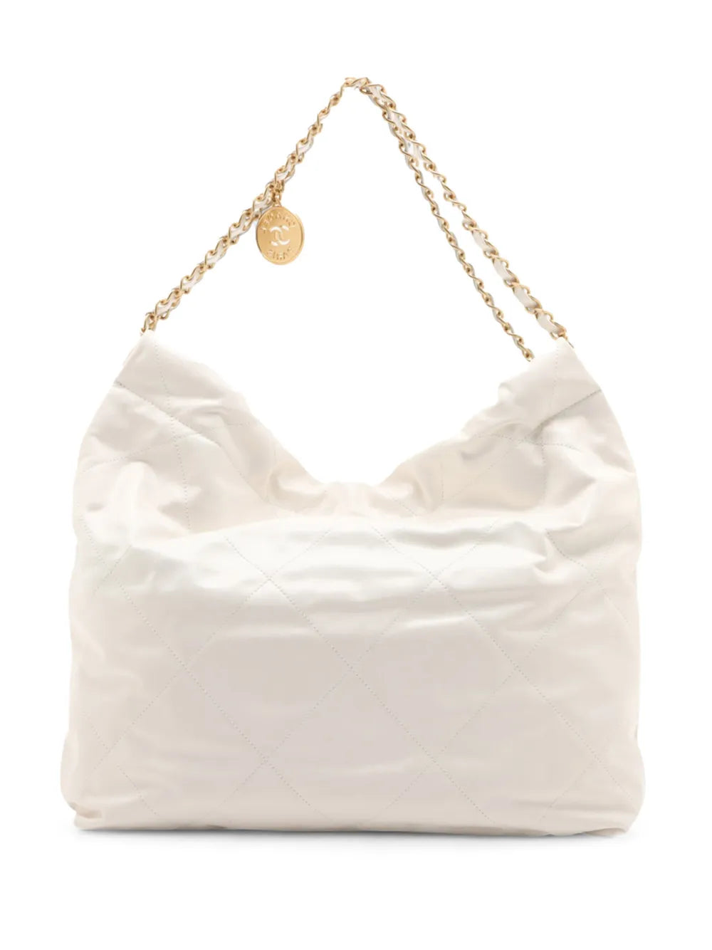 Chanel Pre Owned 2021 2025 Large Shiny Calfskin 22 Hobo Bag — Same as shown — Size One Size — Back View