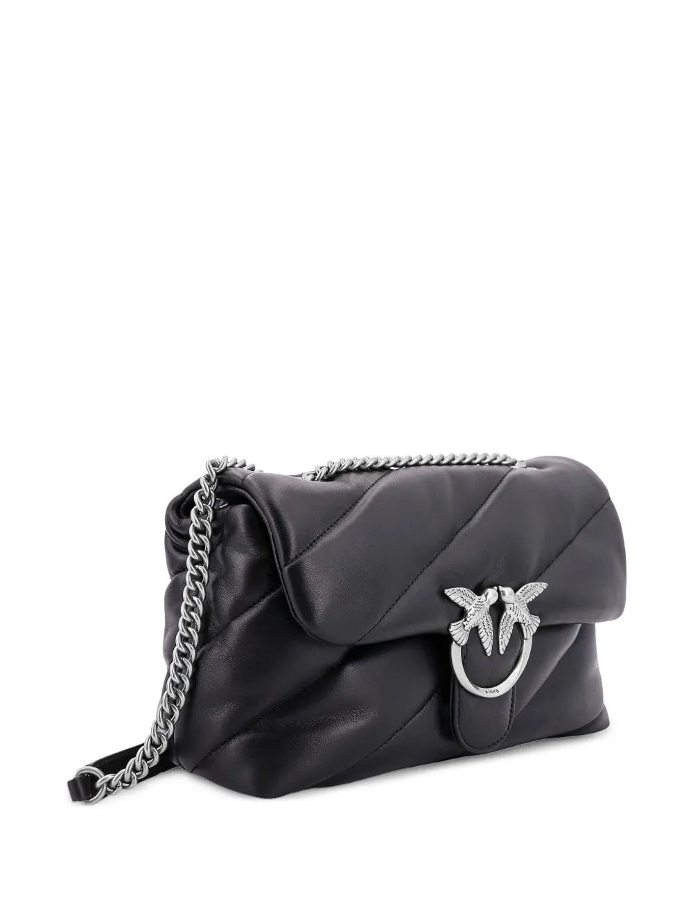 Pinko Medium Classic Love Matelasse Flap Leather Shoulder Bag — Same as shown — Size One Size — Back View