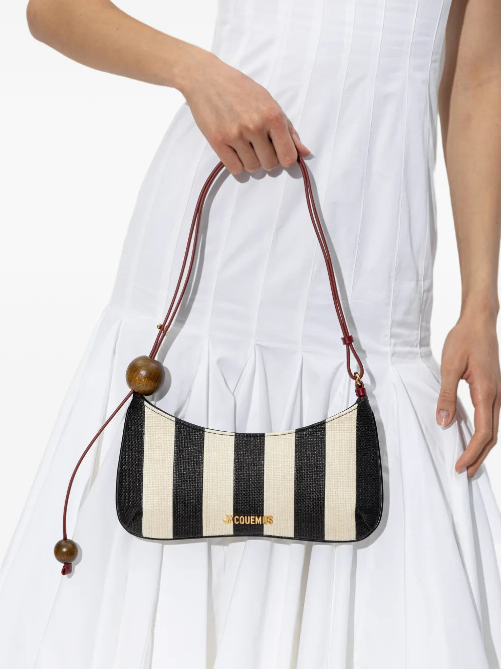 Jacquemus The Bisou Perle Striped Shoulder Bag — Same as shown — Size One Size — Side View