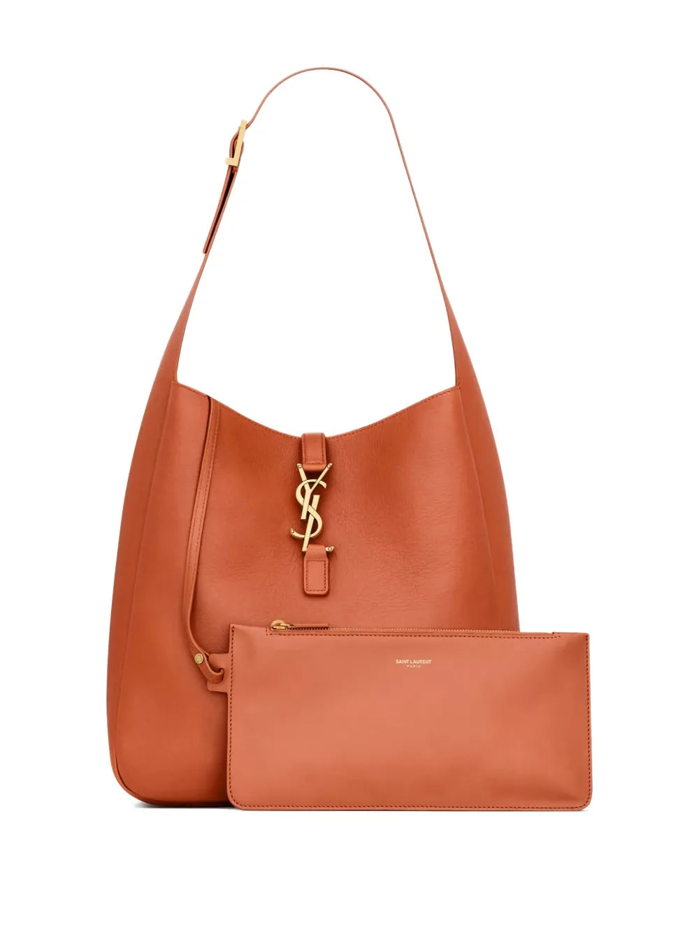 Saint Laurent Large Le 5 A 7 Buckle Leather Shoulder Bag — Same as shown — Size One Size — Detail View