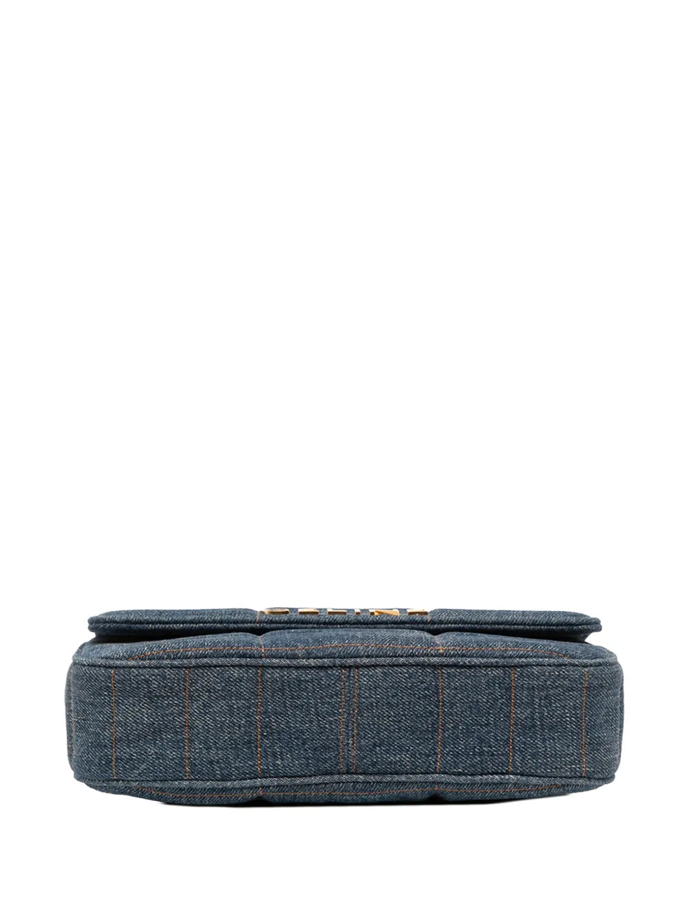 Celine Pre Owned 2022 Matelasse Denim Monochrome Chain Shoulder Bag — Same as shown — Size One Size — Top View