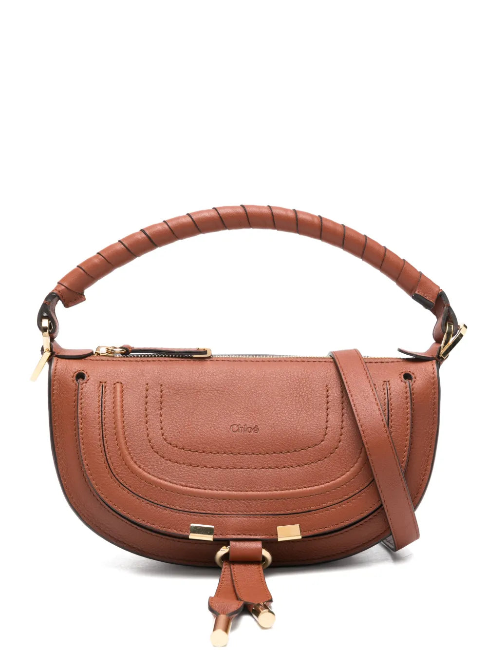 Chloe Mini Marcie Twisted Handle Leather Shoulder Bag — Same as shown — Size One Size — Front View