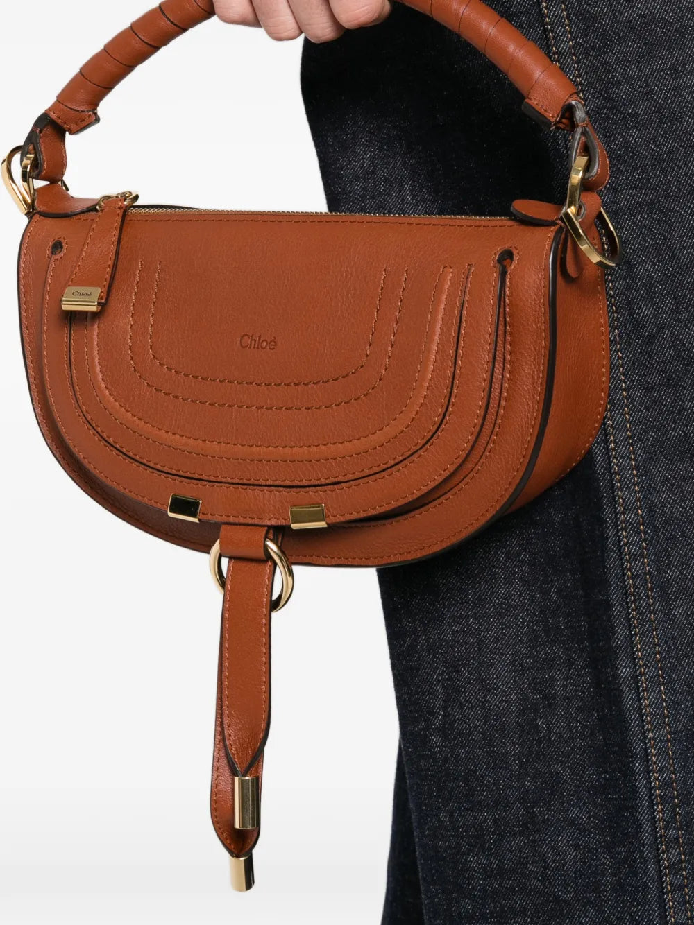 Chloe Mini Marcie Twisted Handle Leather Shoulder Bag — Same as shown — Size One Size — Side View