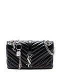 Saint Laurent Pre Owned 2015 Medium Crinkled Calfskin Punk Chain Bag Shoulder Bag — Same as shown — Size One Size — Front View