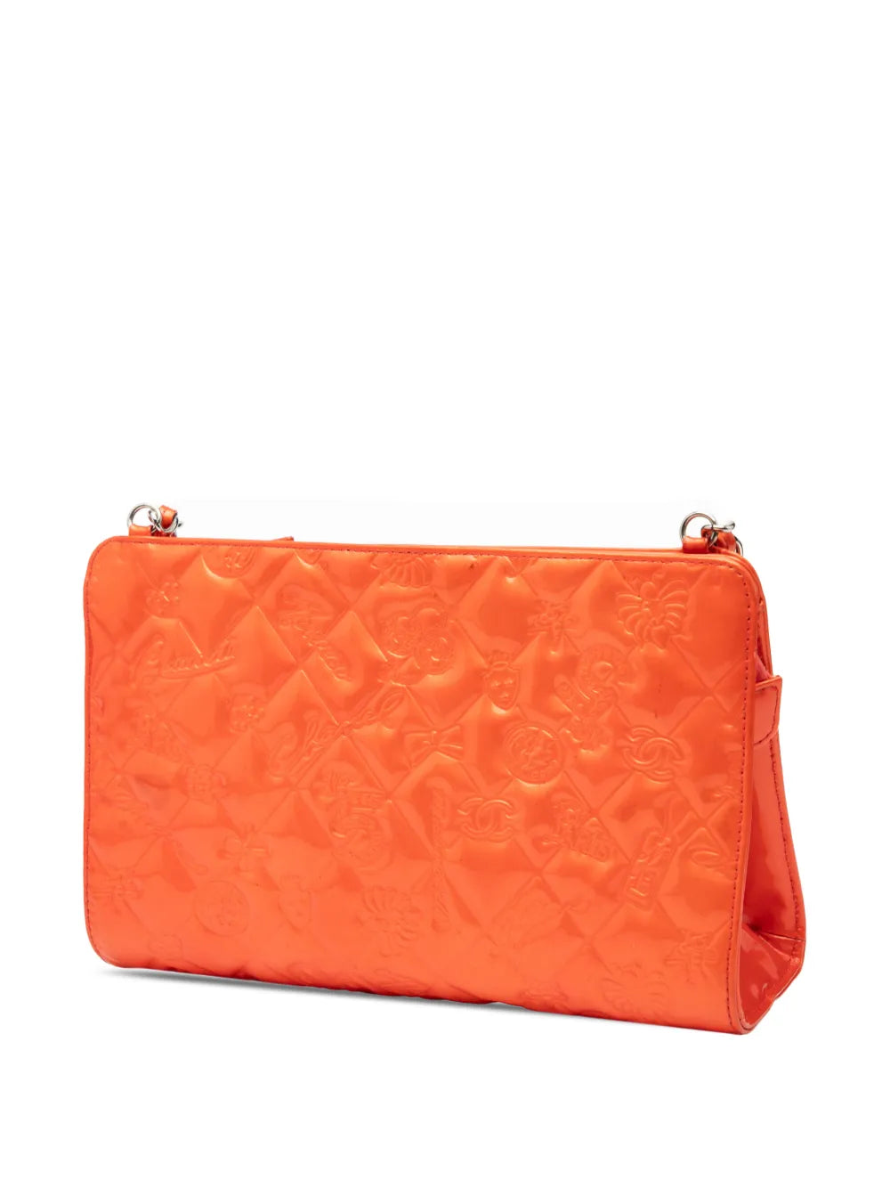 Chanel Pre Owned 2006 2008 Quilted Embossed Patent Lucky Symbols Pochette Shoulder Bag — Same as shown — Size One Size — Back View