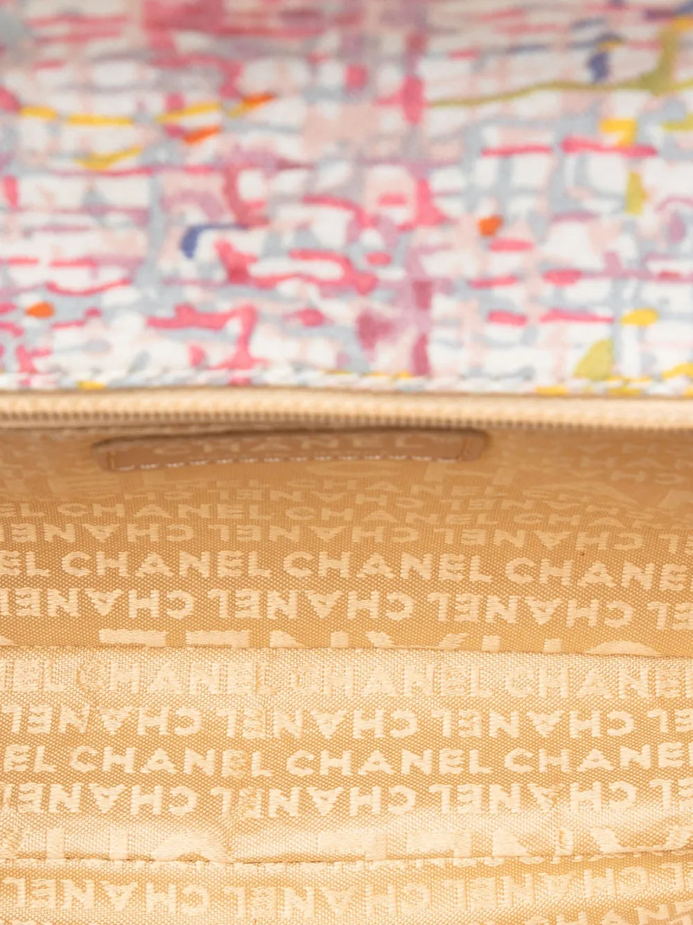 Chanel Pre Owned 2004 2005 Small Printed Canvas Watercolor Clover Flap Shoulder Bag — Same as shown — Size One Size — Detail View