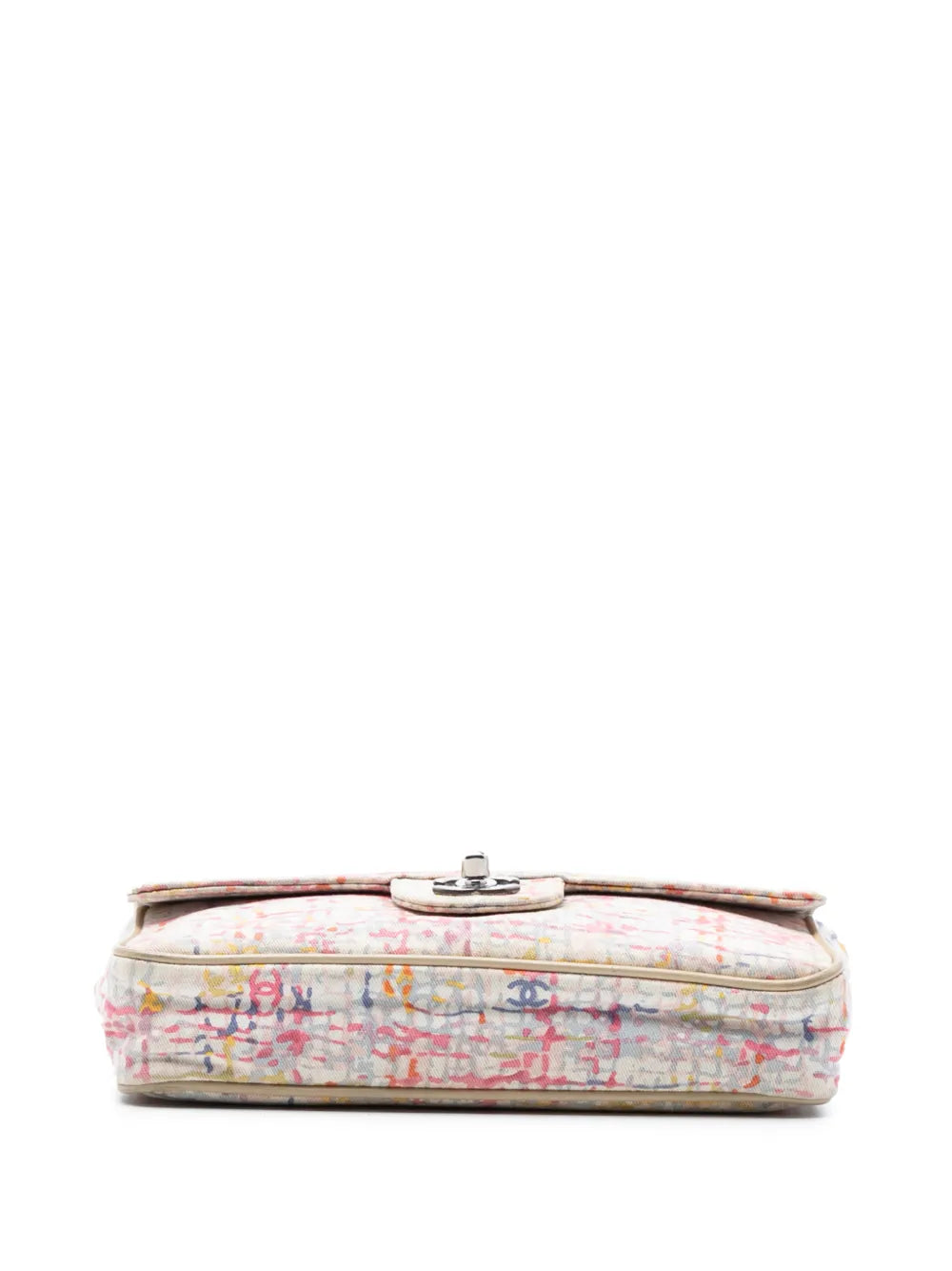 Chanel Pre Owned 2004 2005 Small Printed Canvas Watercolor Clover Flap Shoulder Bag — Same as shown — Size One Size — Top View