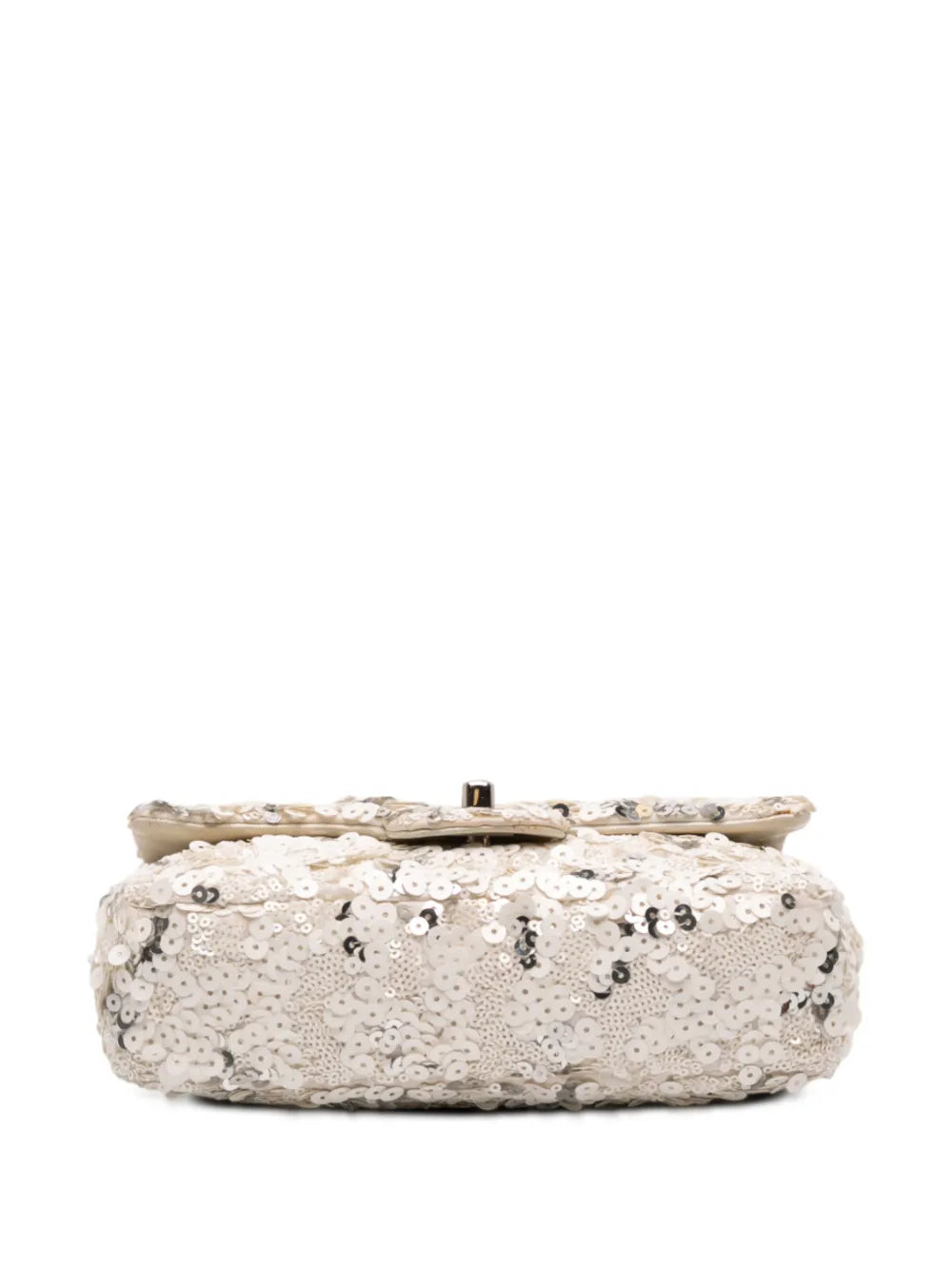 Chanel Pre Owned 2011 Mini Rectangular Classic Canvas Sequin Single Flap Shoulder Bag — Same as shown — Size One Size — Top View