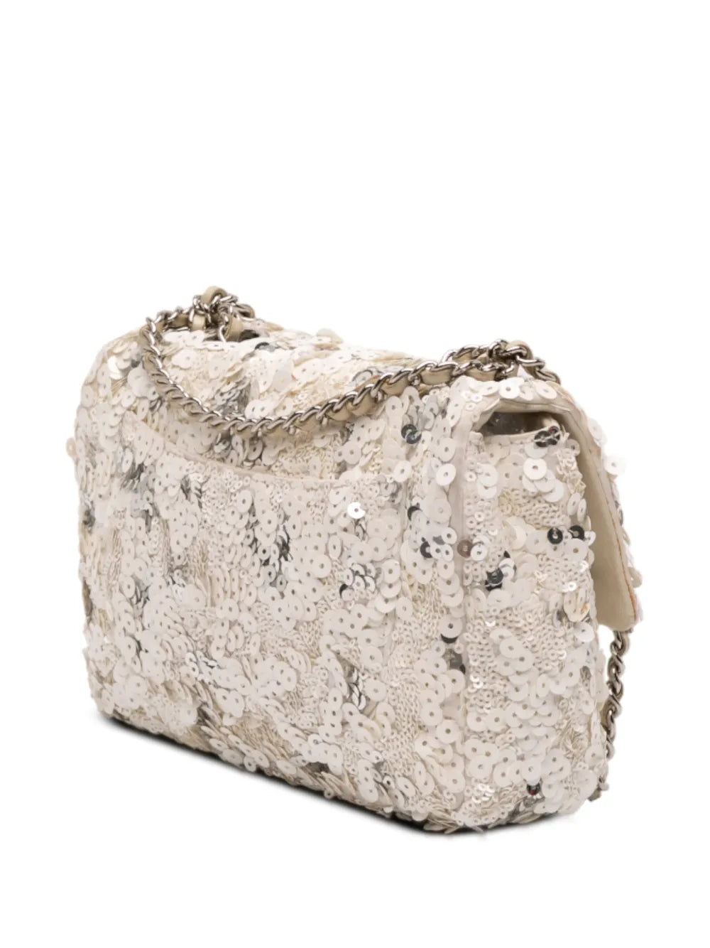 Chanel Pre Owned 2011 Mini Rectangular Classic Canvas Sequin Single Flap Shoulder Bag — Same as shown — Size One Size — Back View