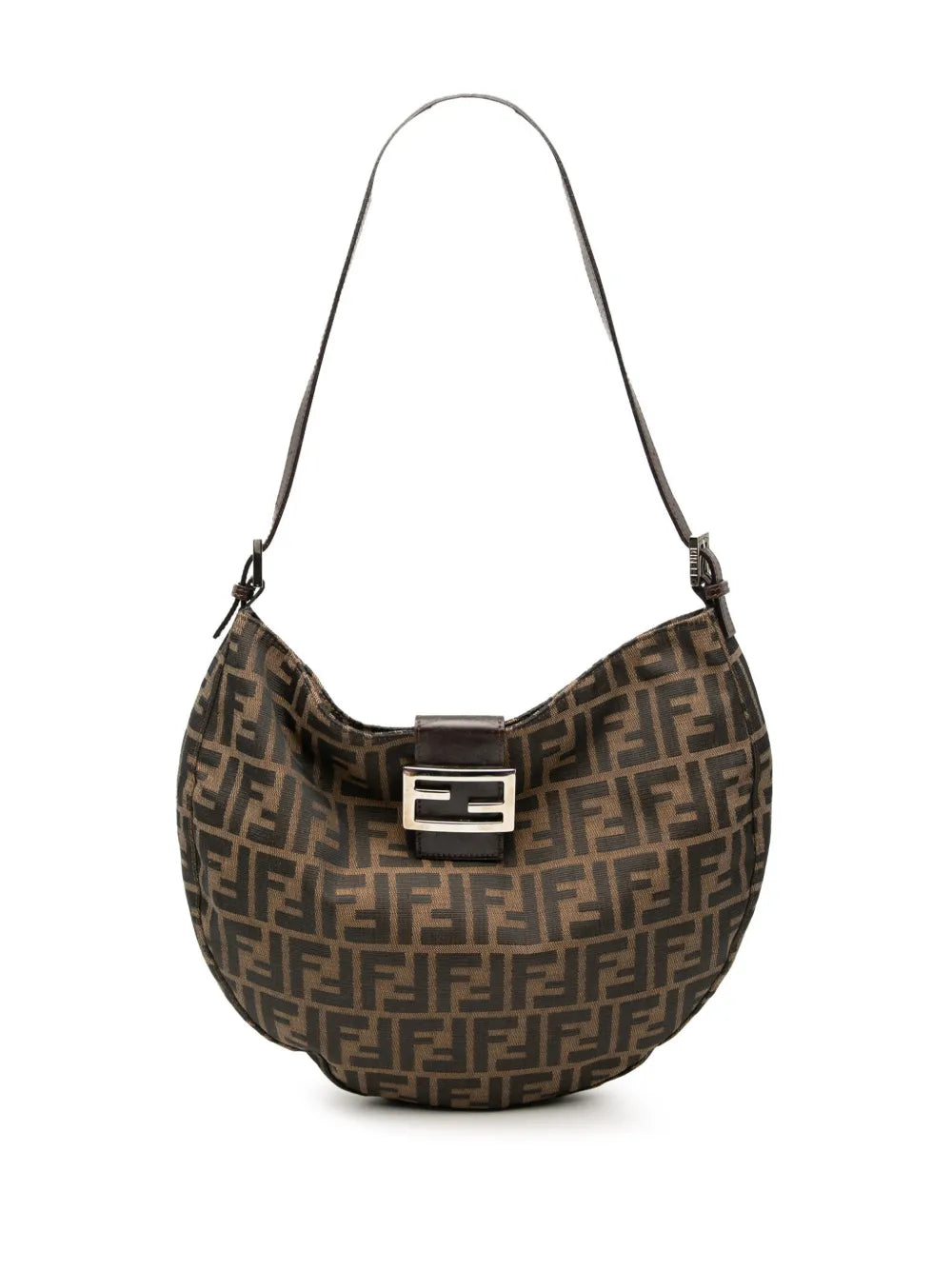 Fendi Pre Owned 20Th Century Zucca Canvas Croissant Hobo Shoulder Bag — Same as shown — Size One Size — Front View