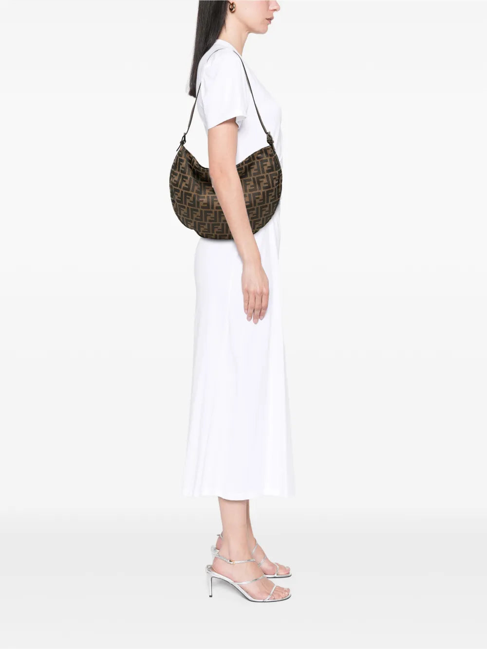Fendi Pre Owned 20Th Century Zucca Canvas Croissant Hobo Shoulder Bag — Same as shown — Size One Size — Side View