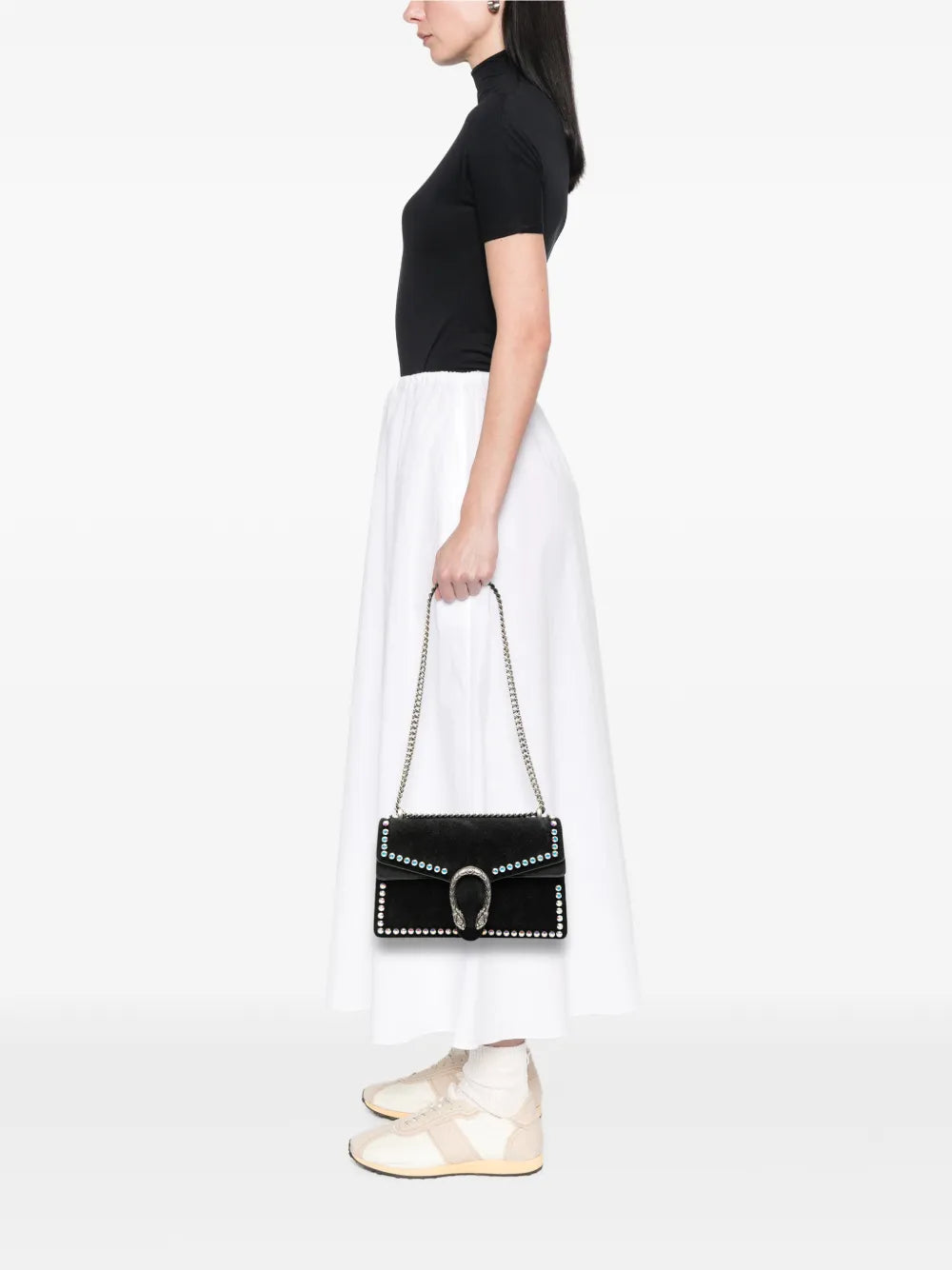 Gucci Pre Owned 2016 2025 Small Suede Crystal Embellished Dionysus Shoulder Bag — Same as shown — Size One Size — Side View