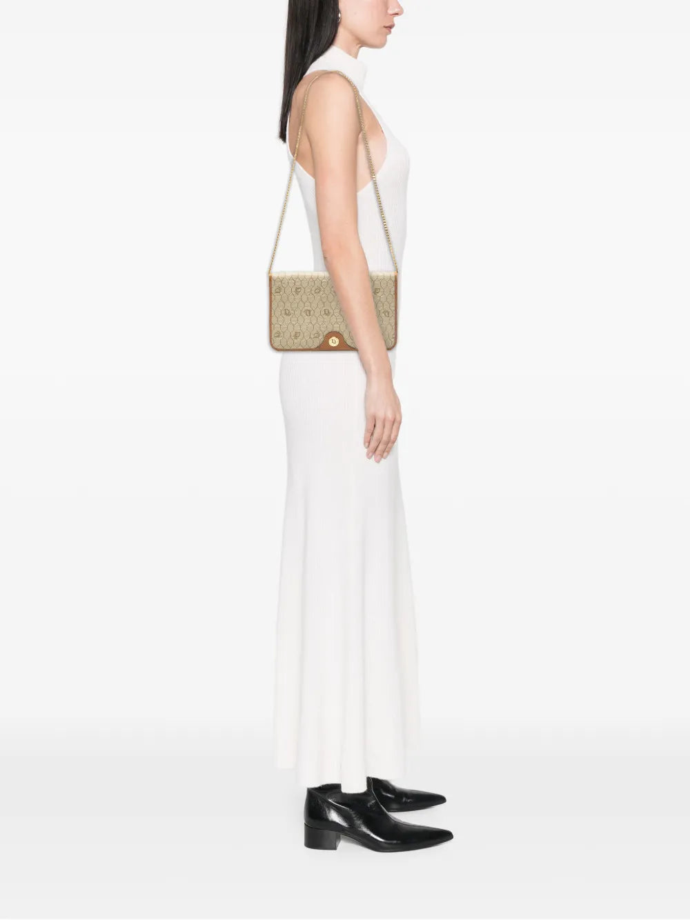 Christian Dior Pre Owned 20Th Century Honeycomb Coated Canvas Chain Shoulder Bag — Same as shown — Size One Size — Side View