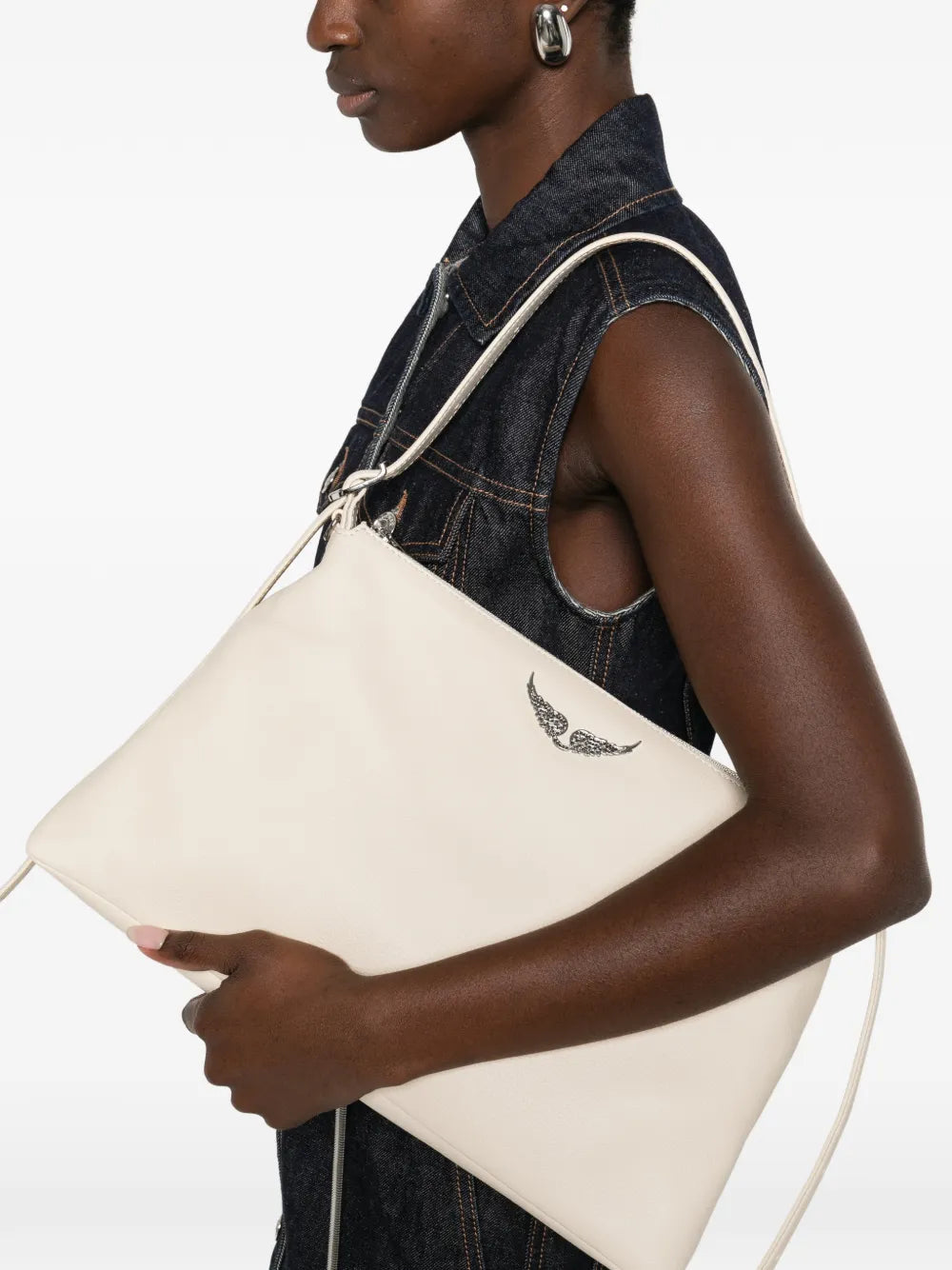 Zadigvoltaire Jim Wings Detail Top Handle Shoulder Bag — Same as shown — Size One Size — Side View