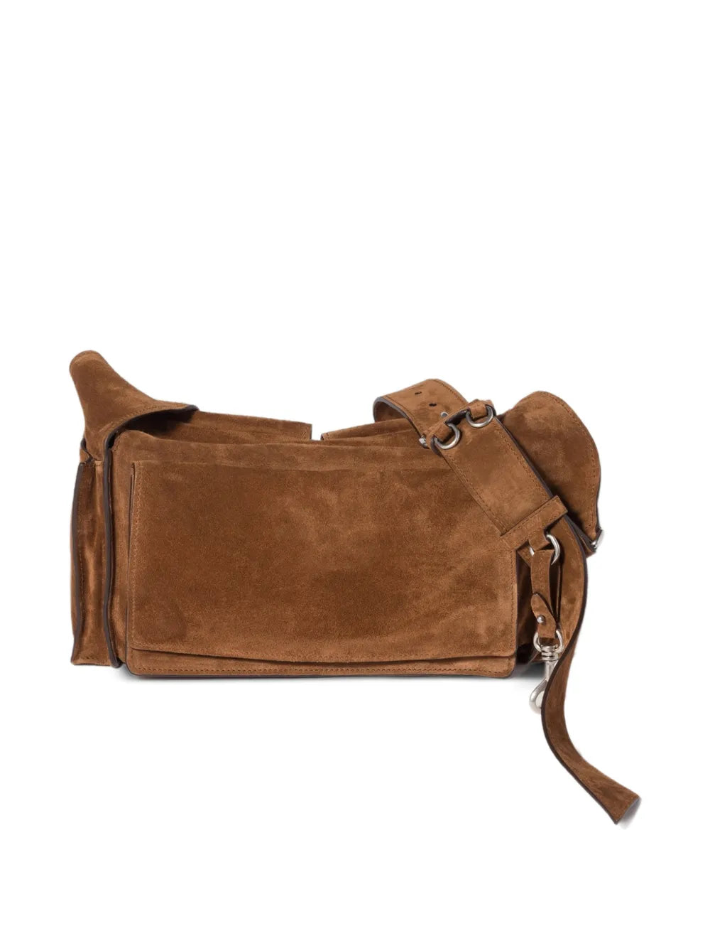 Miu Miu Utilitaire Suede Shoulder Bag — Same as shown — Size One Size — Top View