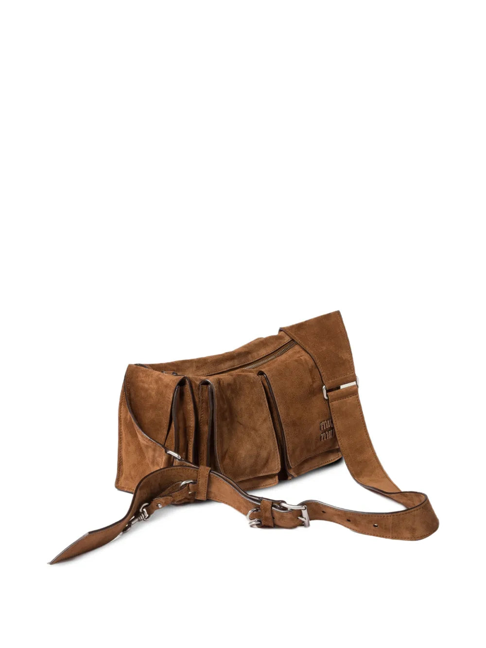 Miu Miu Utilitaire Suede Shoulder Bag — Same as shown — Size One Size — Lifestyle View