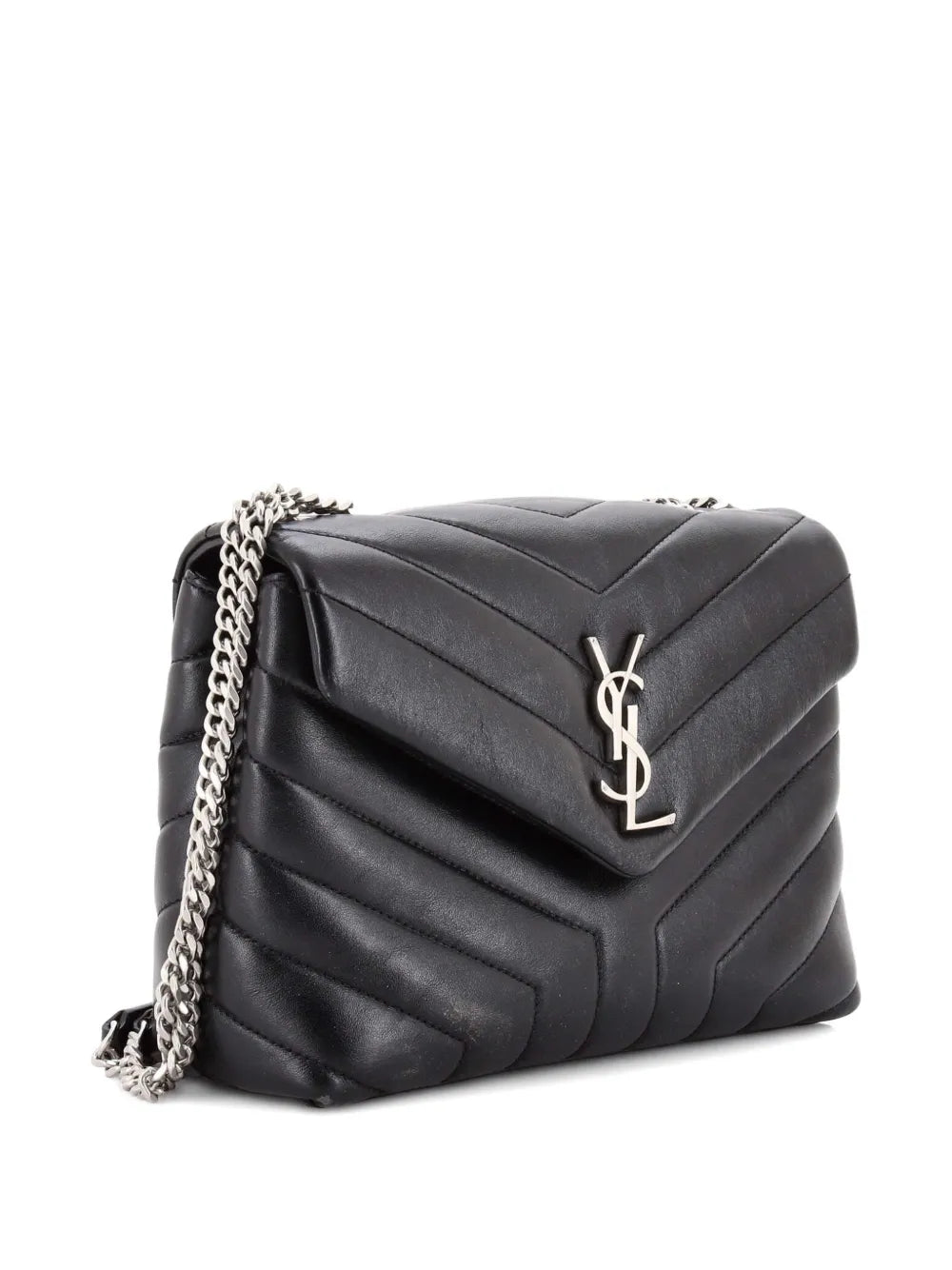 Saint Laurent Pre Owned Loulou Matelasse Chevron Leather Small Shoulder Bag — Same as shown — Size One Size — Top View