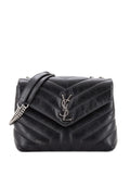 Saint Laurent Pre Owned Loulou Matelasse Chevron Leather Small Shoulder Bag — Same as shown — Size One Size — Front View