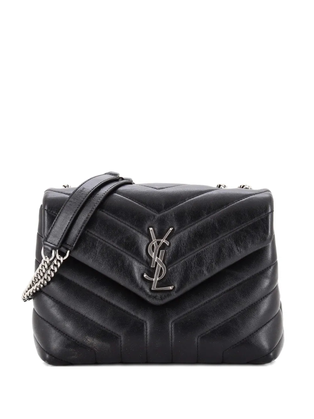 Saint Laurent Pre Owned Loulou Matelasse Chevron Leather Small Shoulder Bag — Same as shown — Size One Size — Front View