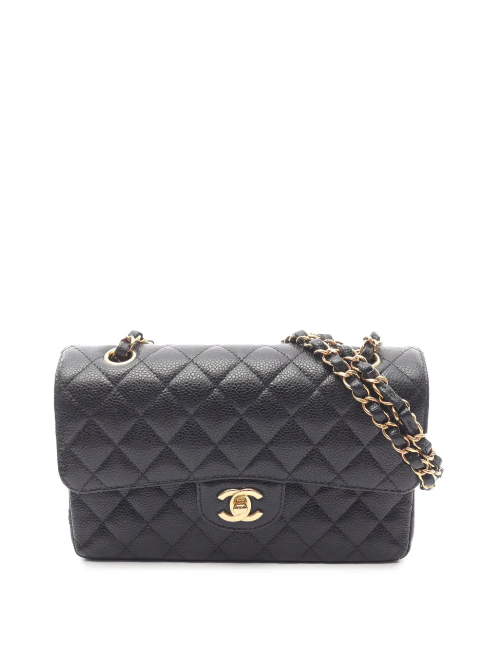 Chanel Pre Owned 2021 2025 Small Classic Caviar Double Flap Shoulder Bag — Same as shown — Size One Size — Front View