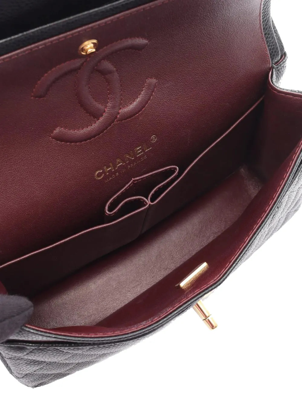 Chanel Pre Owned 2021 2025 Small Classic Caviar Double Flap Shoulder Bag — Same as shown — Size One Size — Top View