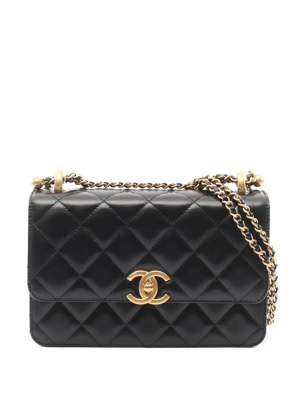 Chanel Pre Owned 2021S Diamond Quilted Lambskin Shoulder Bag — Same as shown — Size One Size — Front View