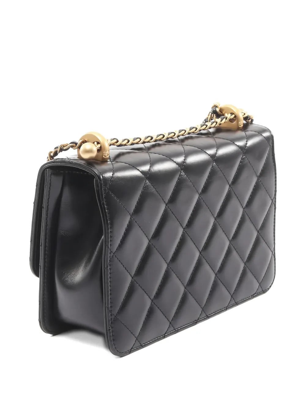 Chanel Pre Owned 2021S Diamond Quilted Lambskin Shoulder Bag — Same as shown — Size One Size — Side View