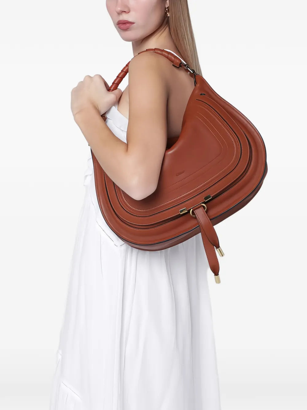 Chloe Marcie Twisted Strap Shoulder Bag — Same as shown — Size One Size — Side View