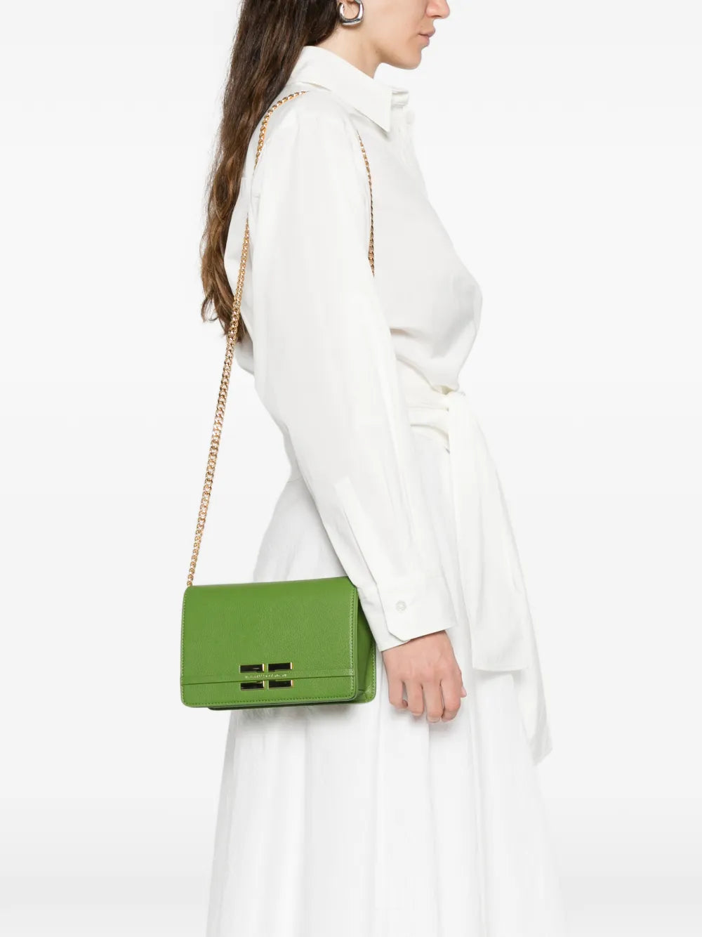 Elisabetta Franchi Logo Chain Shoulder Bag — Same as shown — Size One Size — Side View