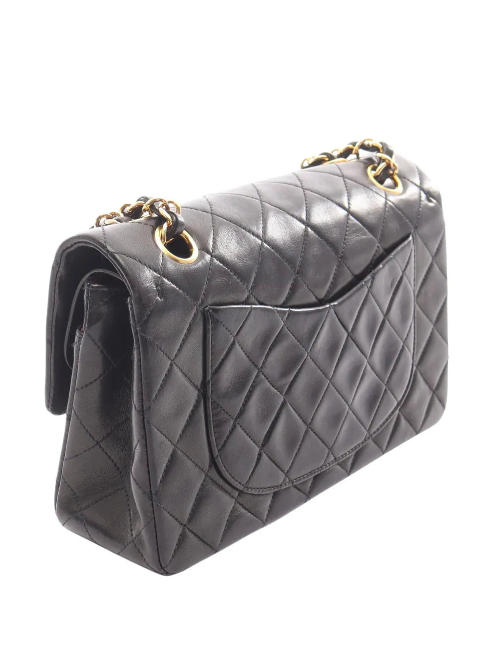 Chanel Pre Owned 1994 1996 Small Classic Lambskin Double Flap Shoulder Bag — Same as shown — Size One Size — Back View