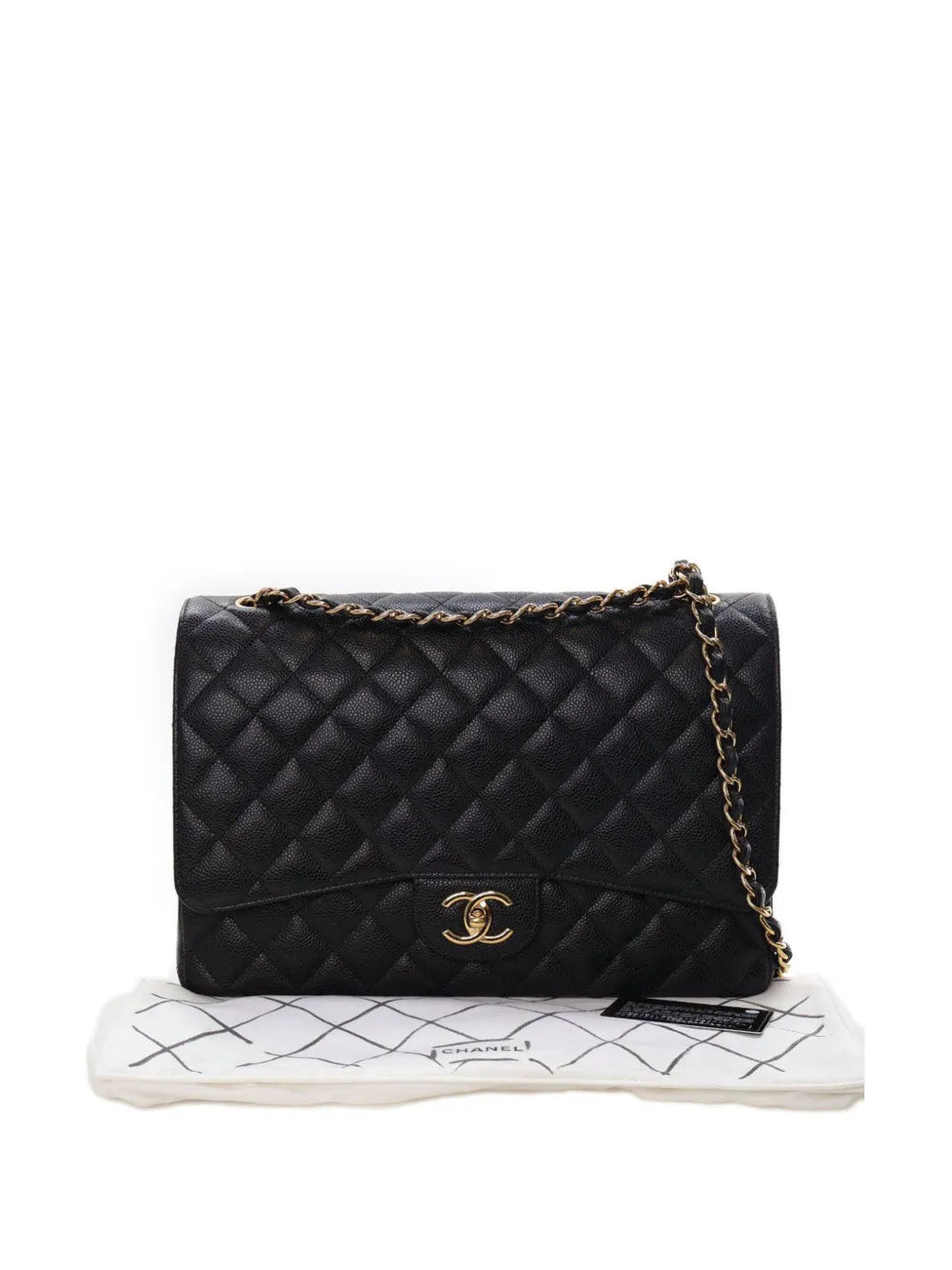 Chanel Pre Owned 2019 Maxi Classic Caviar Double Flap Shoulder Bag — Same as shown — Size One Size — Side View