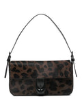 Staud Leopard Pattern Buckle Detail Shoulder Bag — Same as shown — Size One Size — Front View