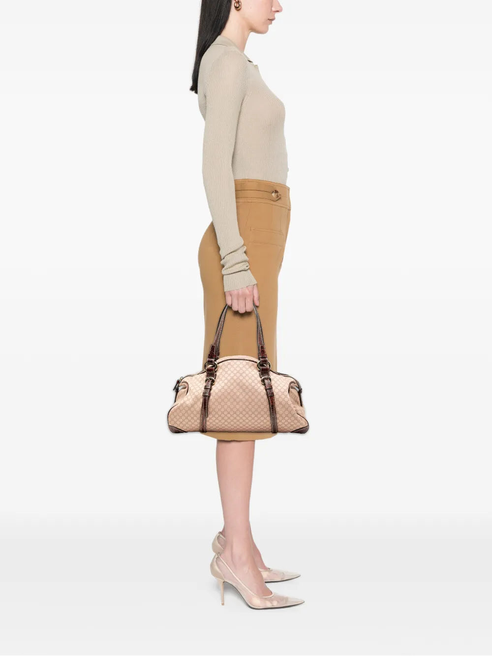 Celine Pre Owned 2007 Macadam Canvas Shoulder Bag — Same as shown — Size One Size — Side View