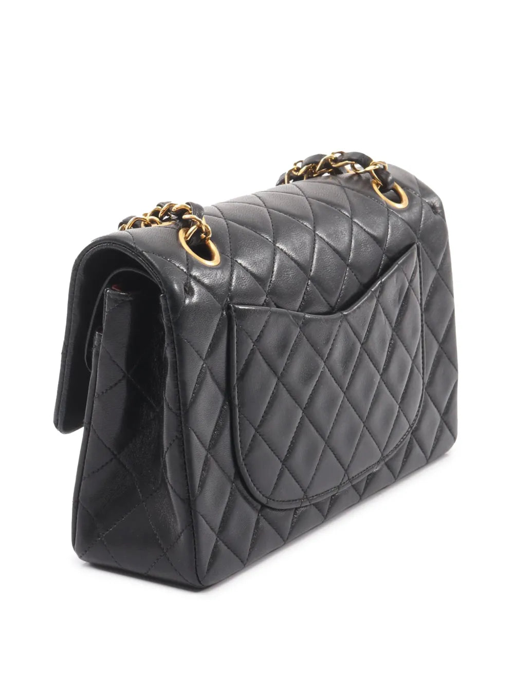 Chanel Pre Owned 1994 1996 Small Classic Lambskin Double Flap Shoulder Bag — Same as shown — Size One Size — Back View