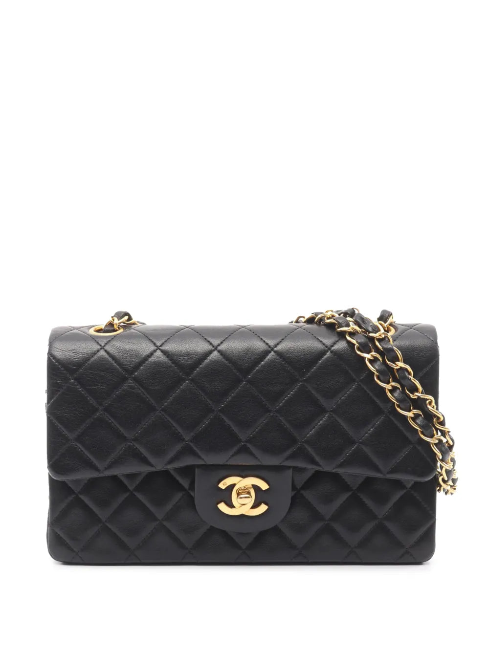 Chanel Pre Owned 1994 1996 Small Classic Lambskin Double Flap Shoulder Bag — Same as shown — Size One Size — Front View