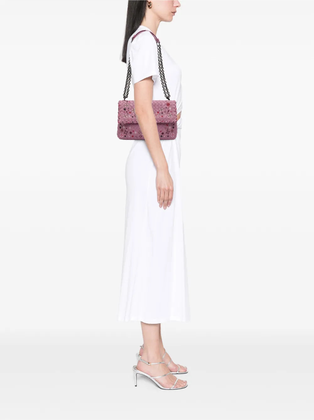 Bottega Veneta Pre Owned 2012 2025 Small Nappa Intrecciato Embroidered Olimpia Shoulder Bag — Same as shown — Size One Size — Side View