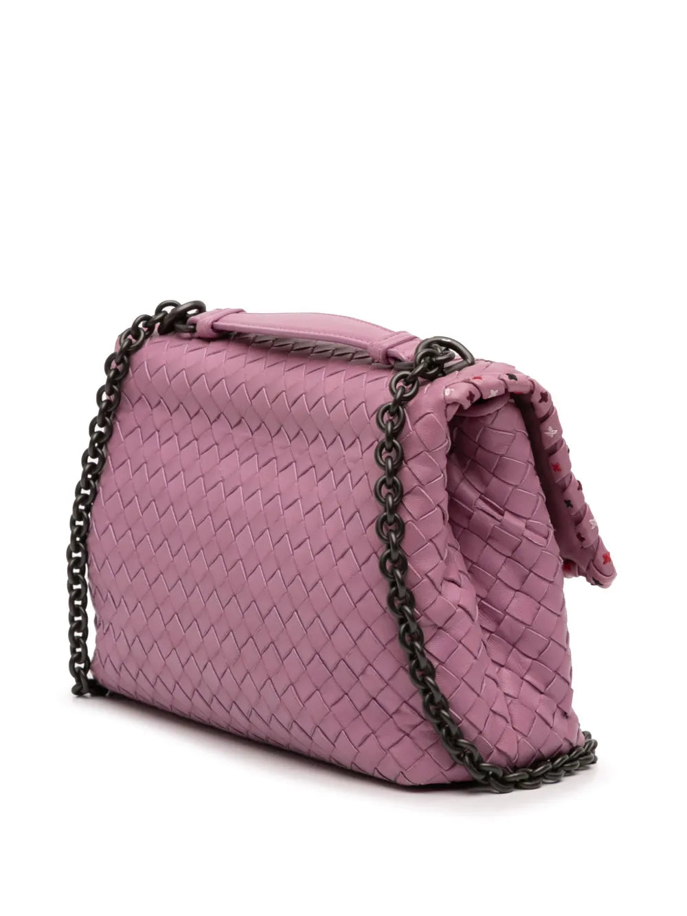 Bottega Veneta Pre Owned 2012 2025 Small Nappa Intrecciato Embroidered Olimpia Shoulder Bag — Same as shown — Size One Size — Back View