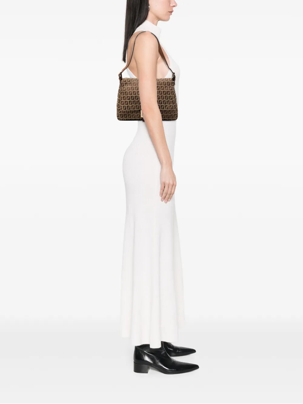 Fendi Pre Owned 2010 2025 Zucchino Canvas Mamma Forever Shoulder Bag — Same as shown — Size One Size — Side View