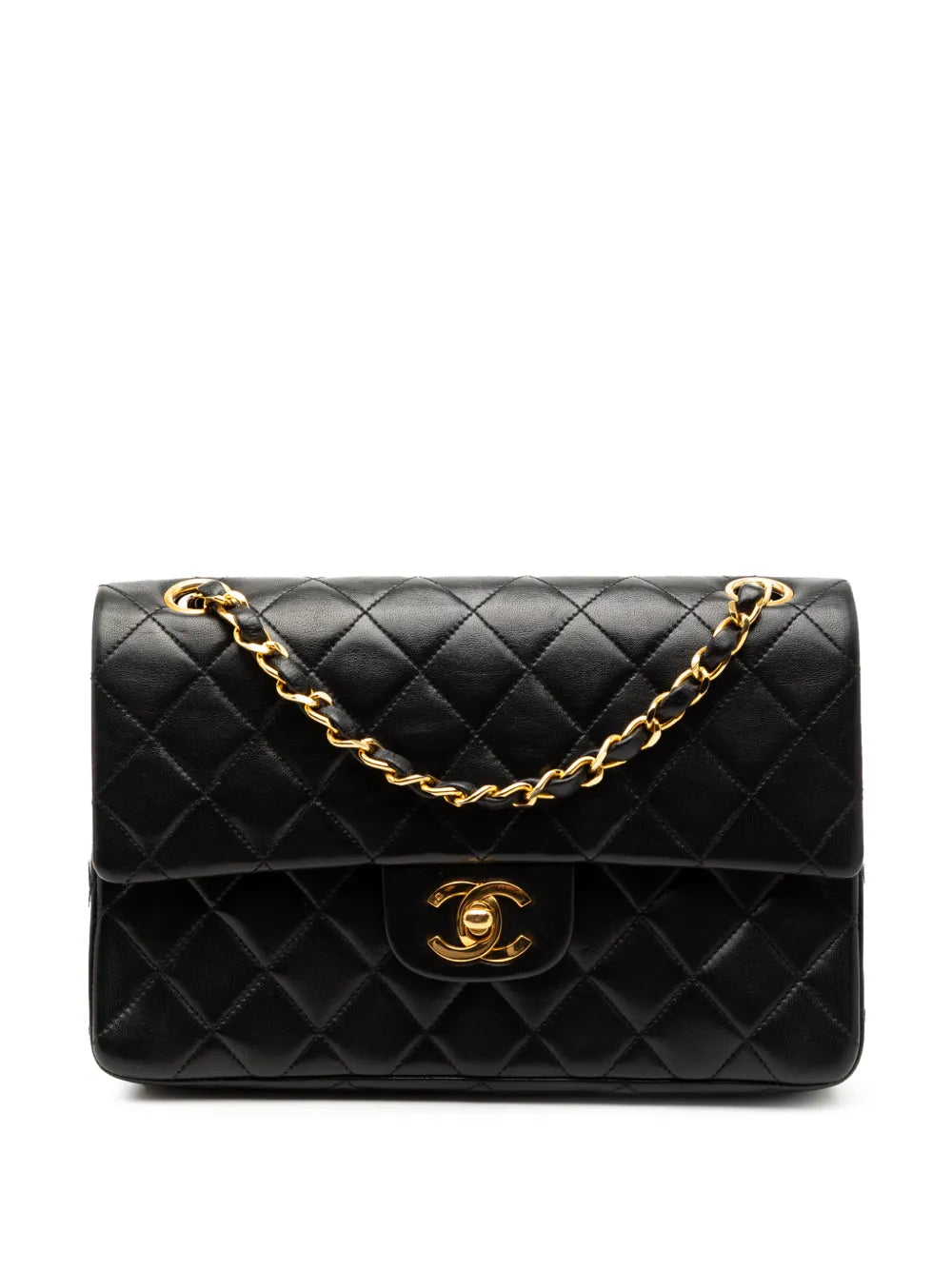 Chanel Pre Owned 1986 1988 Small Classic Lambskin Double Flap Shoulder Bag — Same as shown — Size One Size — Front View