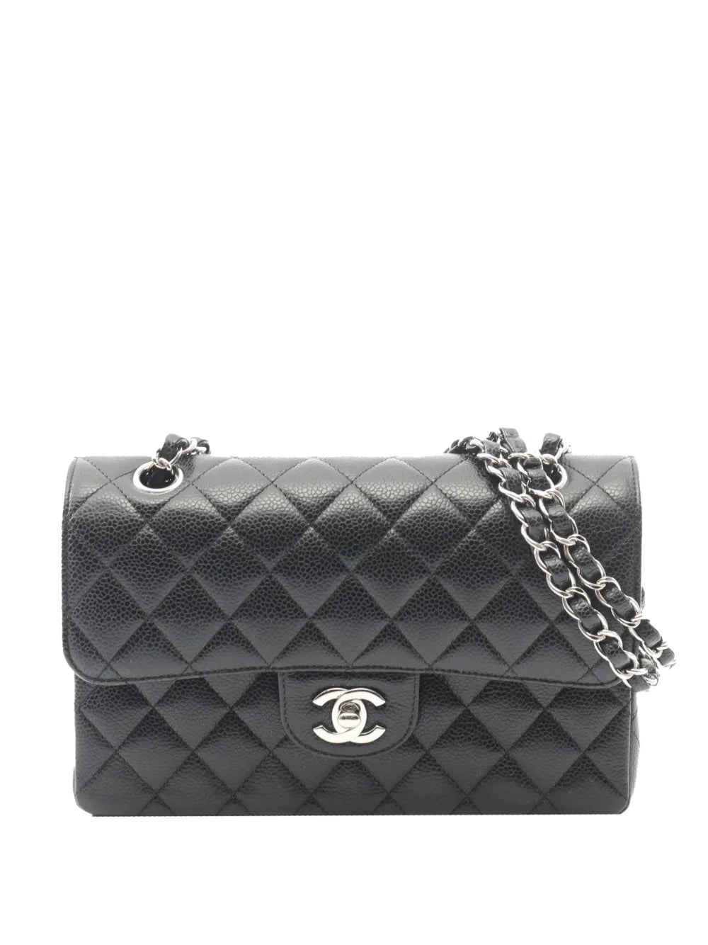Chanel Pre Owned 2021 Small Classic Caviar Double Flap Shoulder Bag — Same as shown — Size One Size — Front View