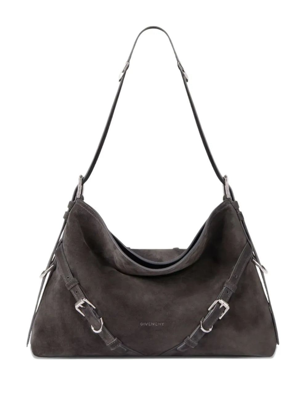 Givenchy Medium Voyou Buckle Leather Shoulder Bag — Same as shown — Size One Size — Front View