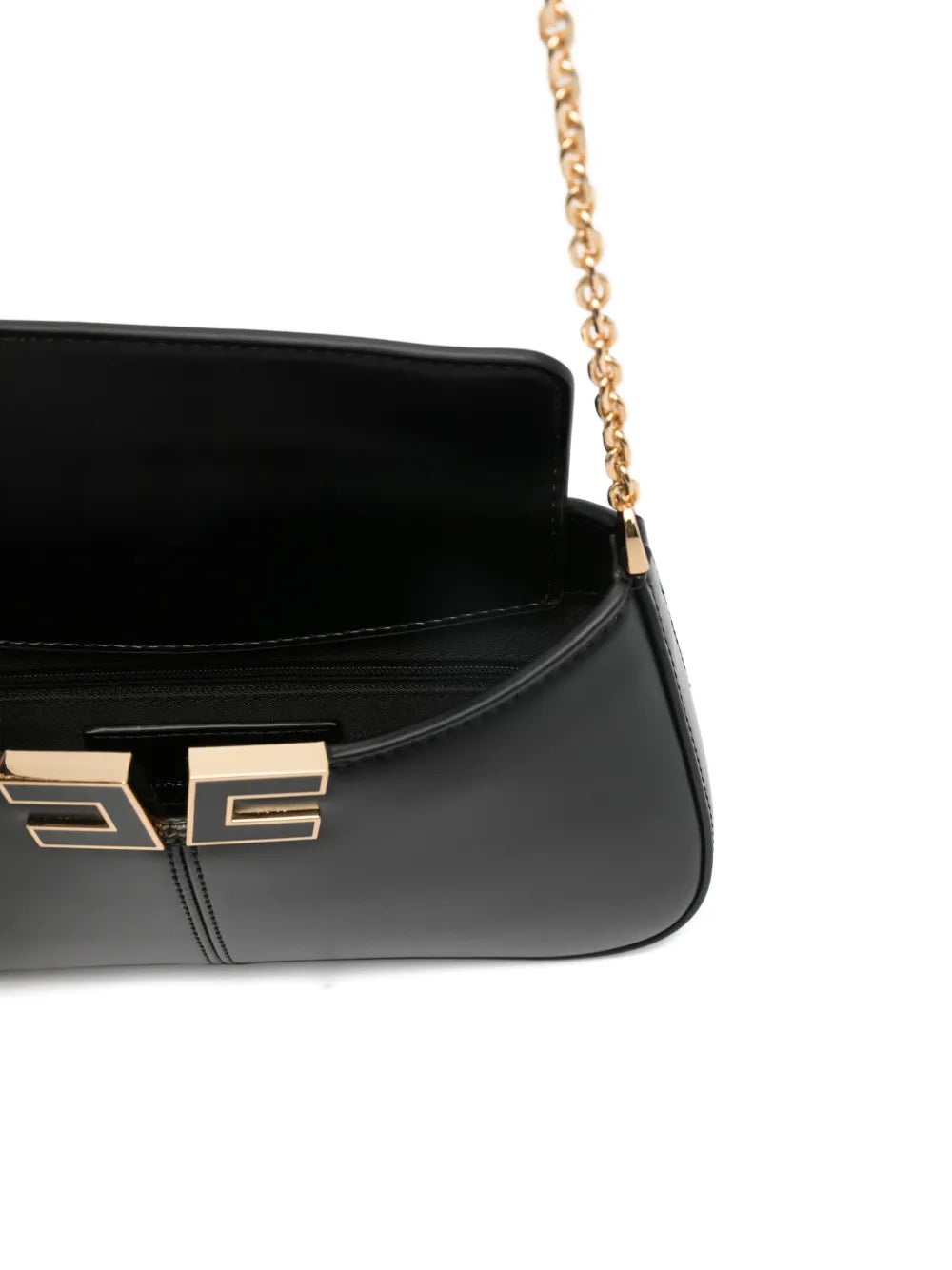 Elisabetta Franchi Logo Plaque Chain Strap Mini Shoulder Bag — Same as shown — Size One Size — Detail View