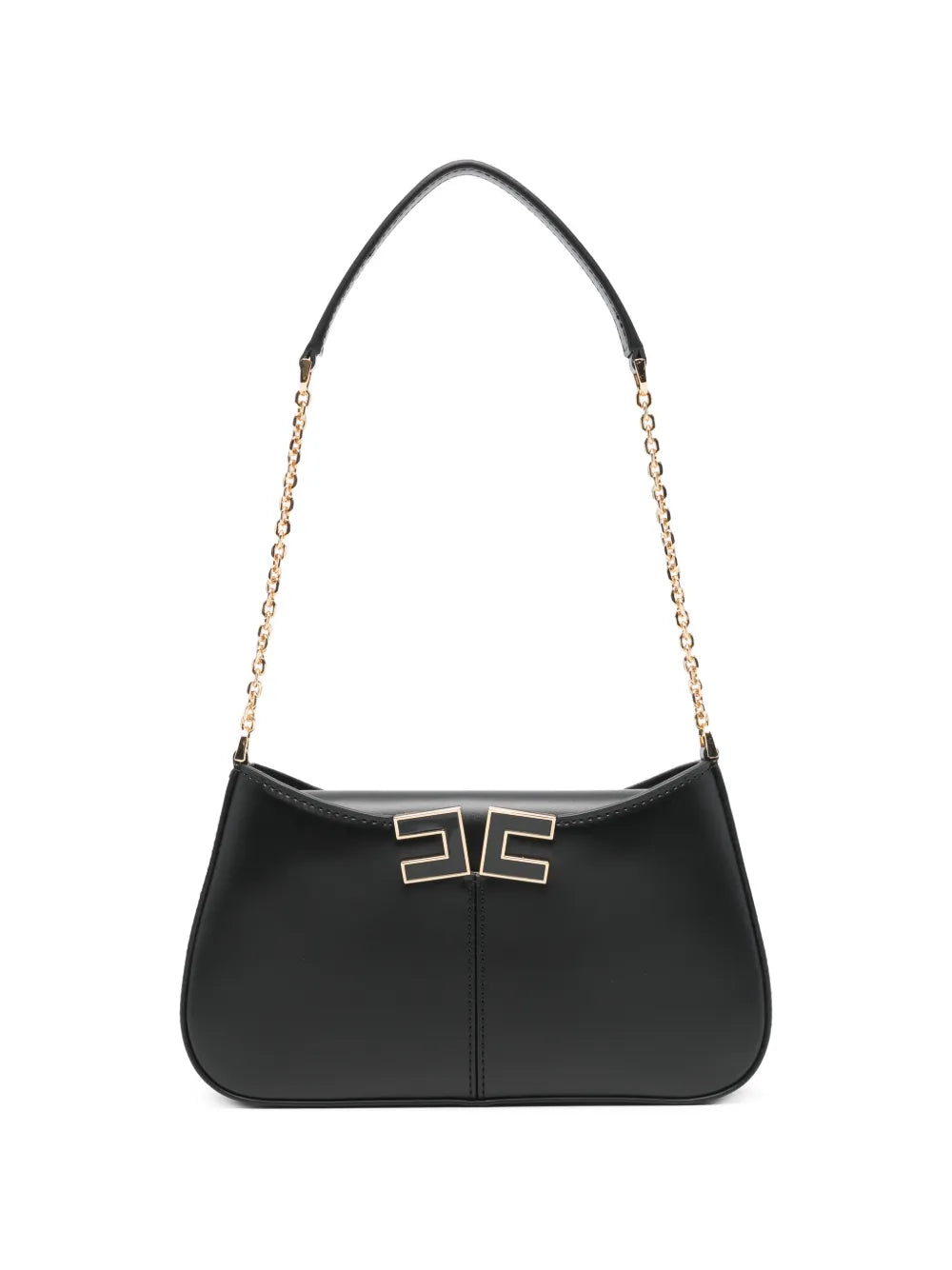 Elisabetta Franchi Logo Plaque Chain Strap Mini Shoulder Bag — Same as shown — Size One Size — Front View