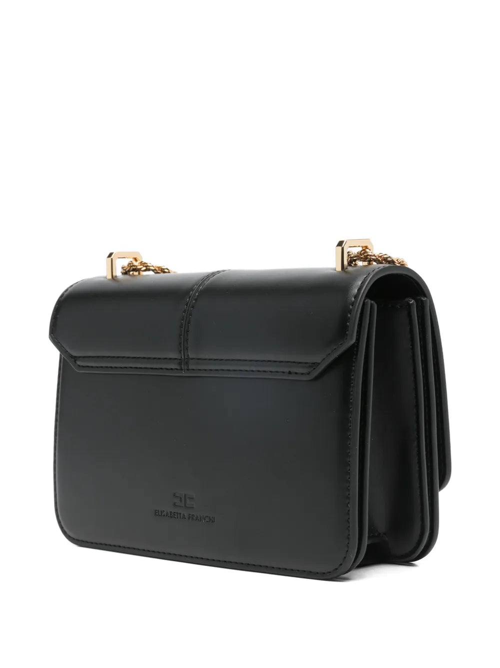 Elisabetta Franchi Logo Plaque Chain Strap Mini Shoulder Bag — Same as shown — Size One Size — Back View