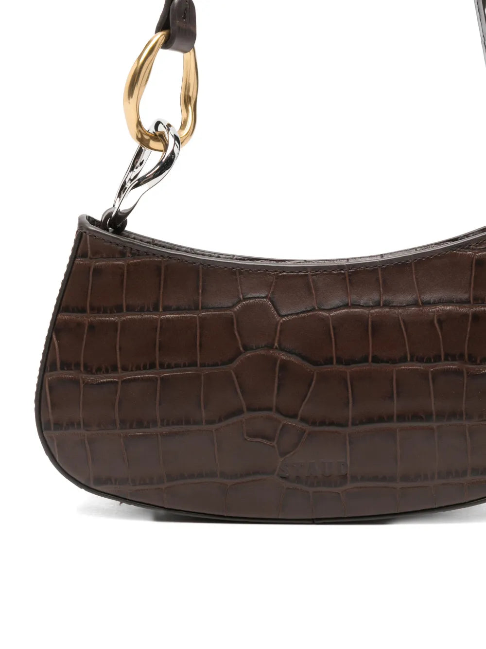 Staud Ollie Crocodile Effect Shoulder Bag — Same as shown — Size One Size — Top View
