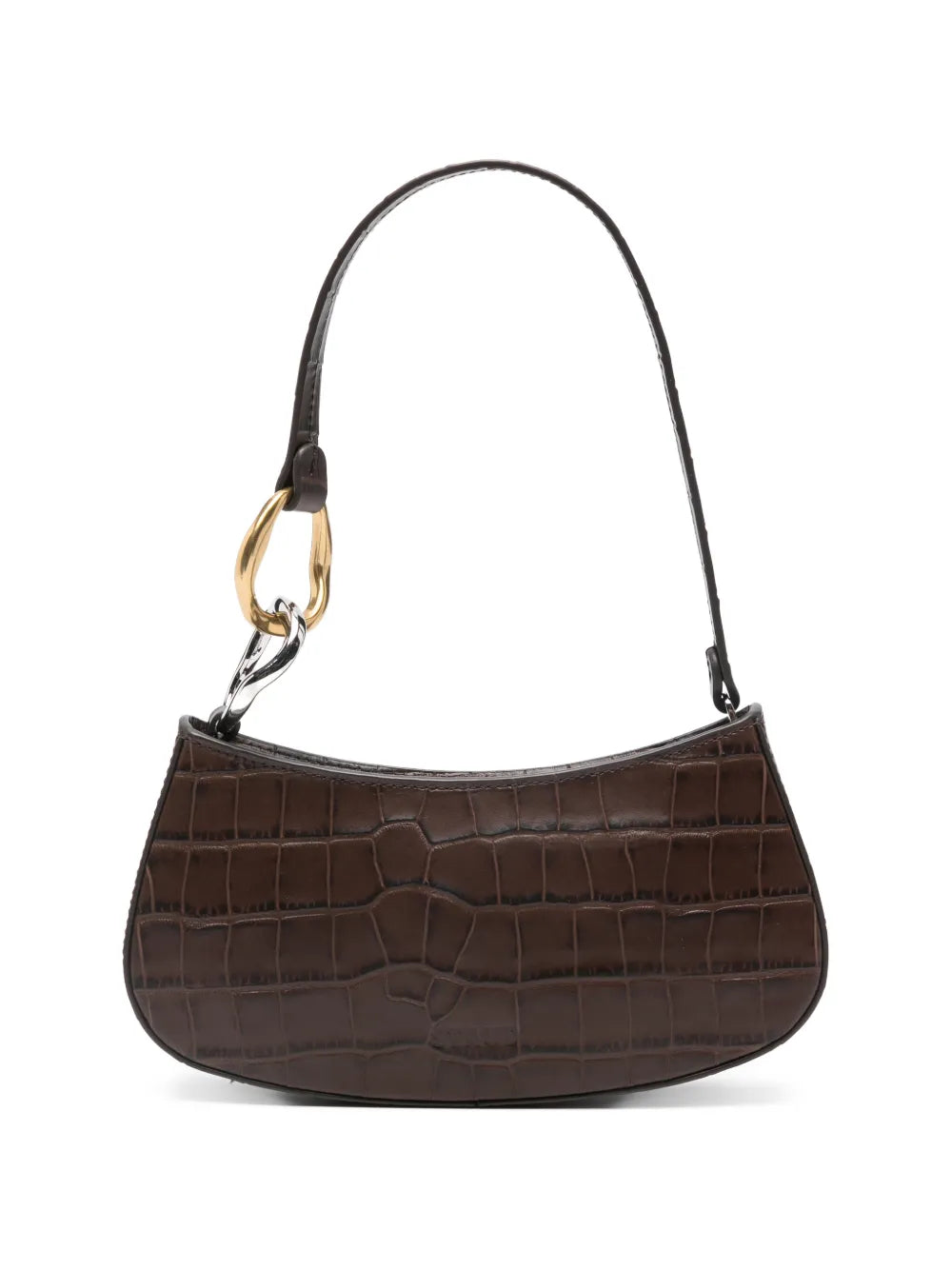 Staud Ollie Crocodile Effect Shoulder Bag — Same as shown — Size One Size — Front View