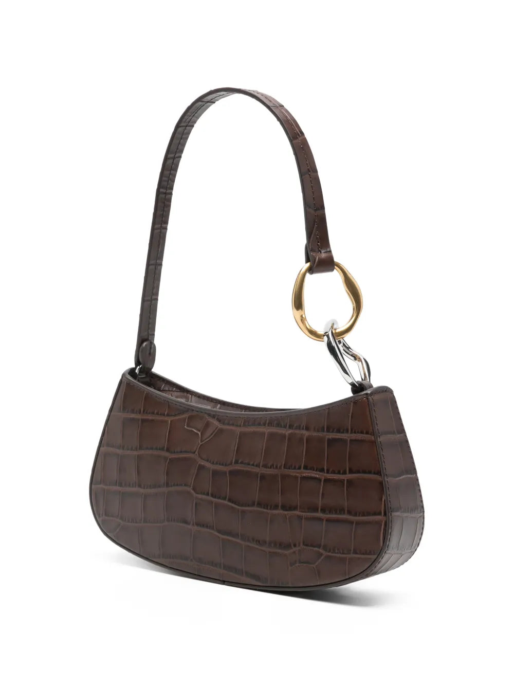 Staud Ollie Crocodile Effect Shoulder Bag — Same as shown — Size One Size — Back View