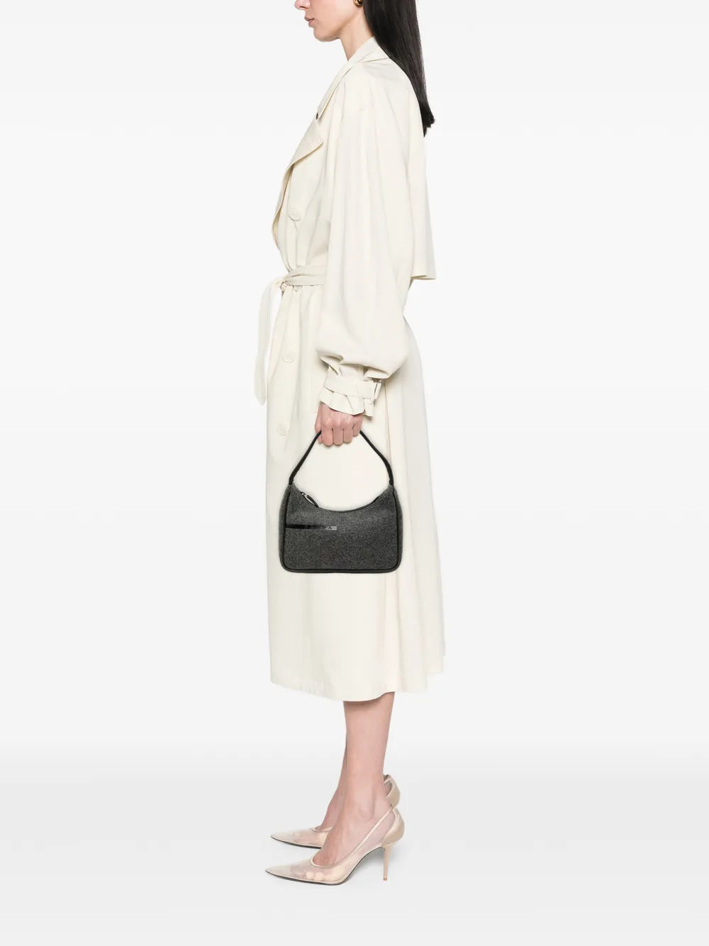 Prada Pre Owned 2013 2025 Wool Sport Shoulder Bag — Same as shown — Size One Size — Side View