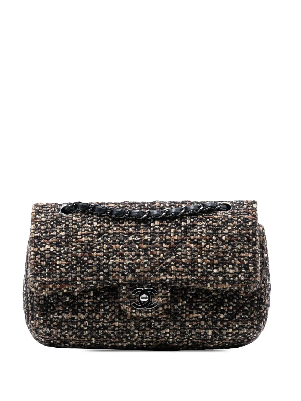 Chanel Pre Owned 2011 Medium Classic Tweed Double Flap Shoulder Bag — Same as shown — Size One Size — Front View